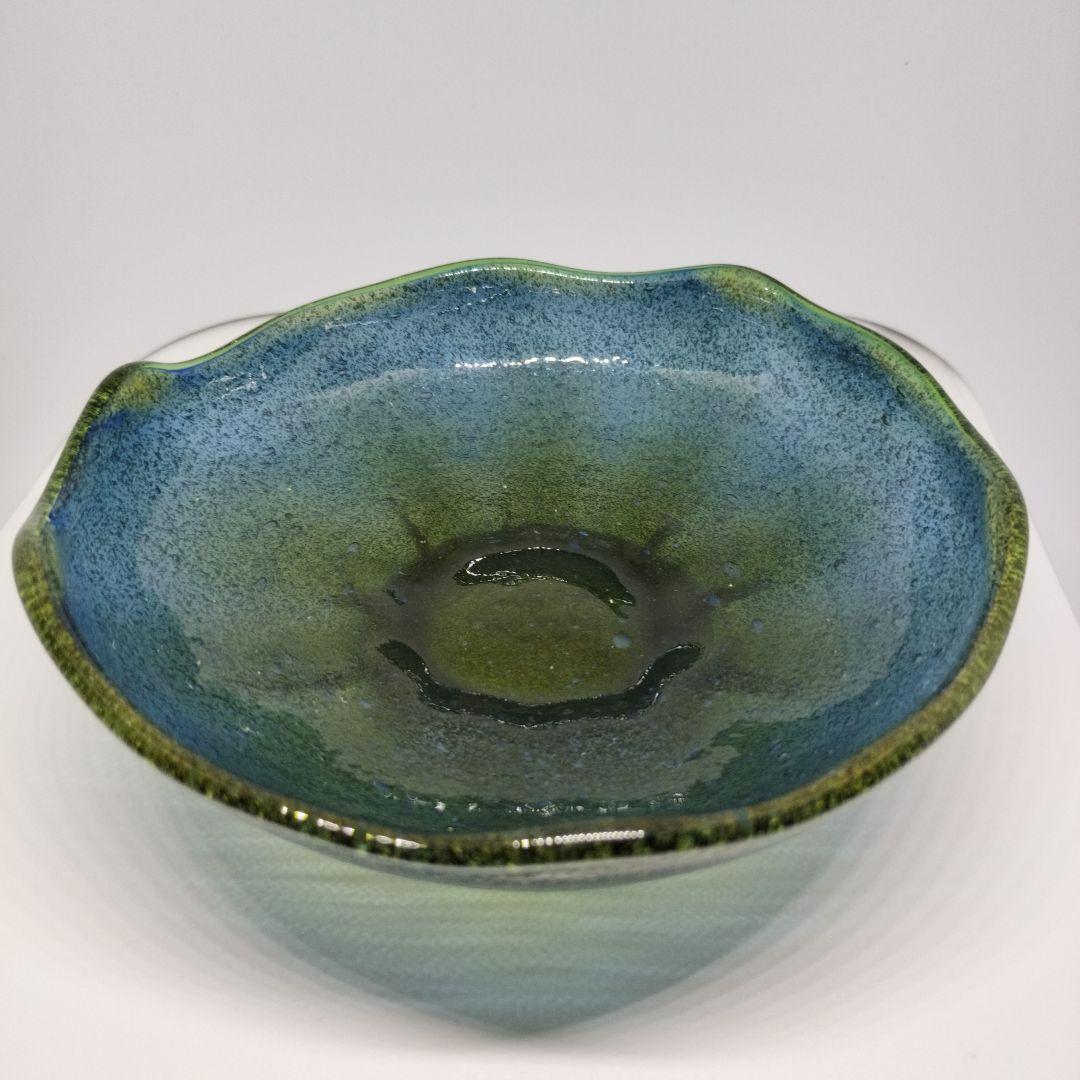 稲嶺盛吉さんの波型ガラス皿3点セット