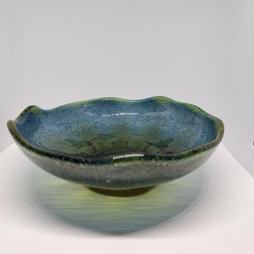 稲嶺盛吉さんの波型ガラス皿3点セット