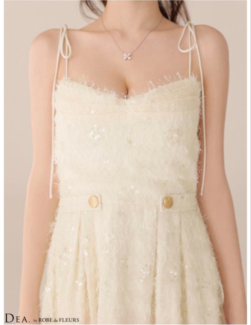 ローブドフルール スパンコールチュールフレア