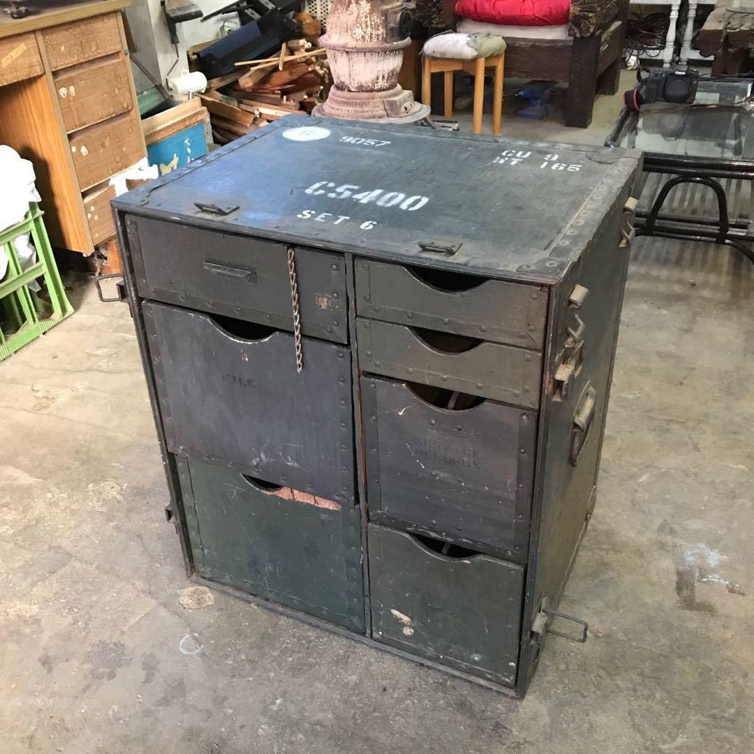 ご*ー様 希少 実物 米軍 チェスト 物入れ デスク周り 棚 引き出し ミリタリ