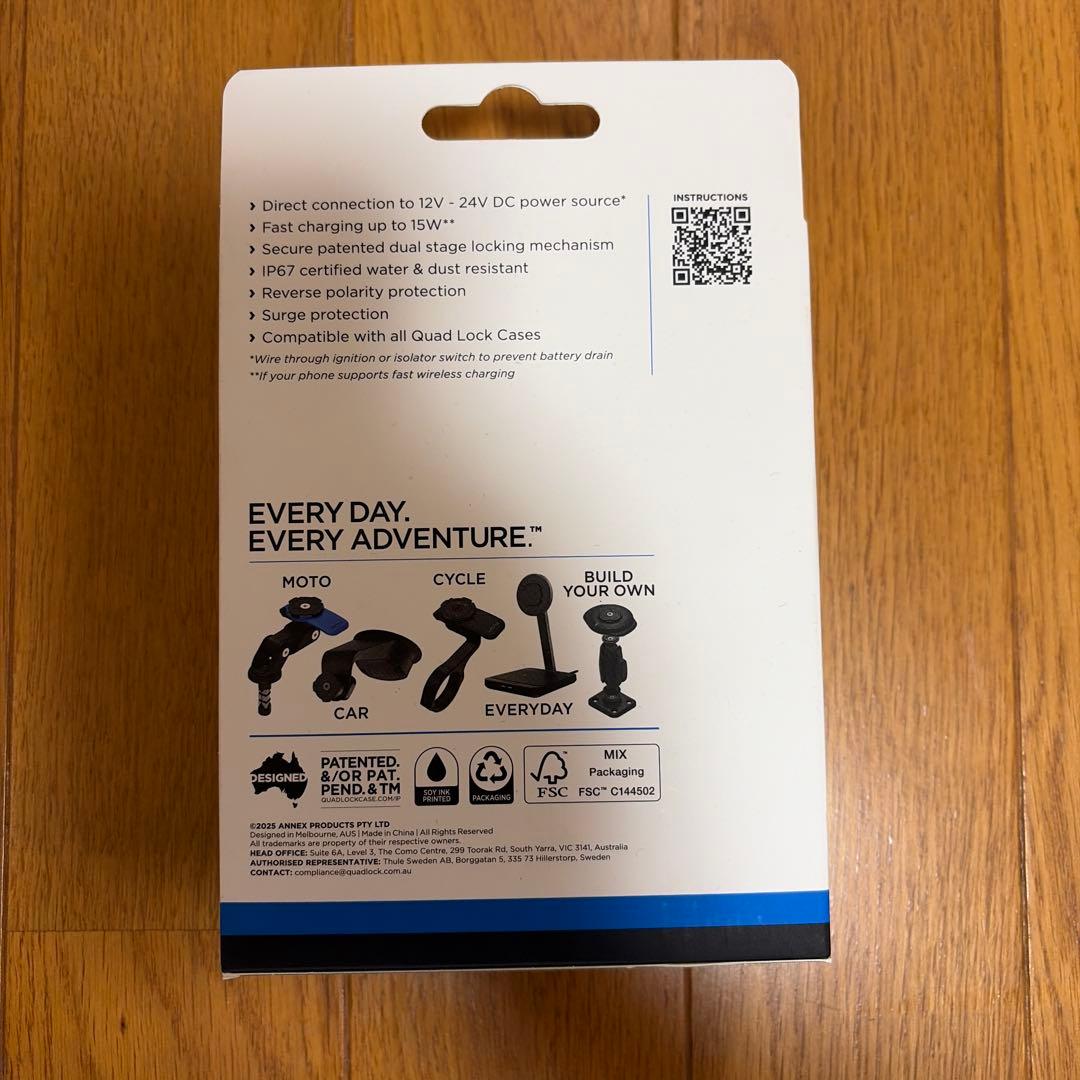 クアッドロック　QUAD LOCK ワイヤレスチャージャー　バイク用スマホ充電