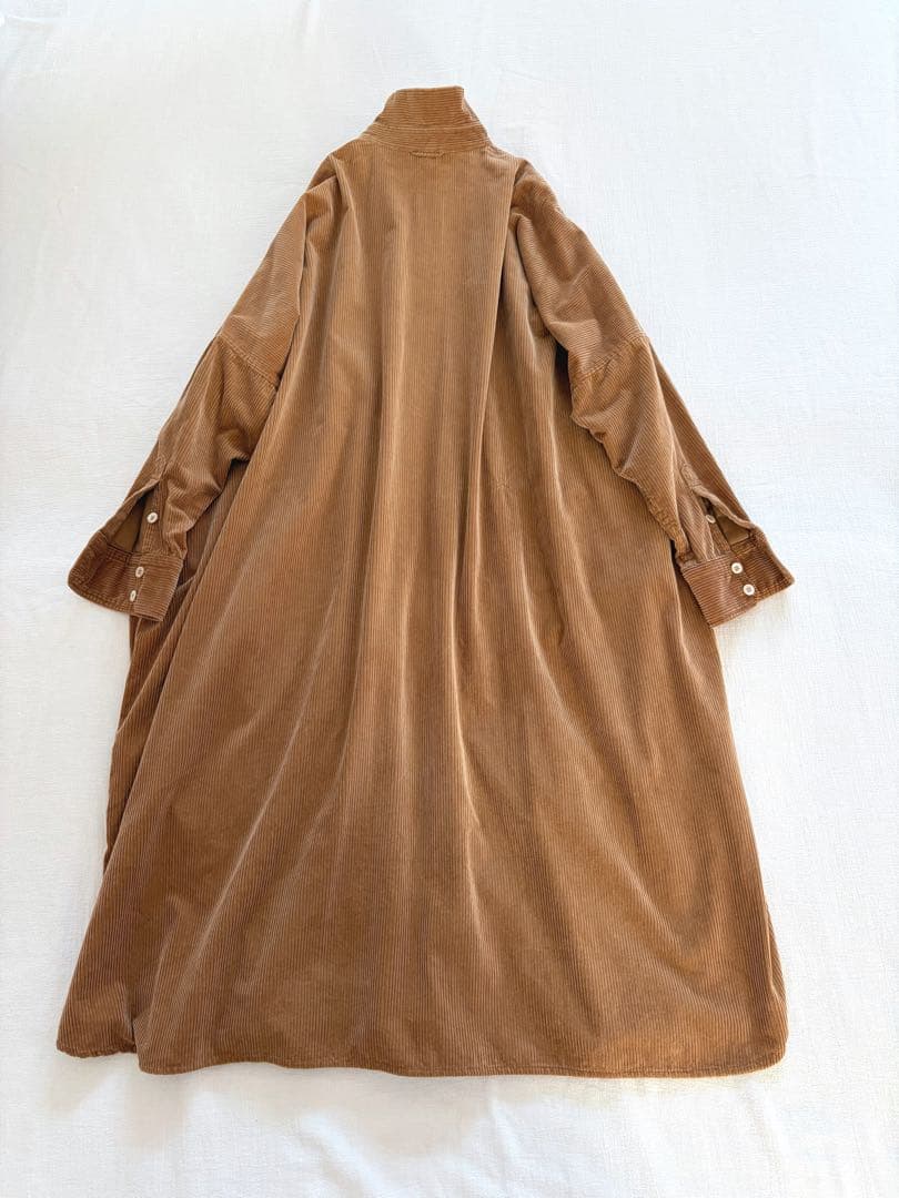 45R ▲∴☻ シャツコーデュロイのビッグシャツドレス ワンピース 定価5.3万