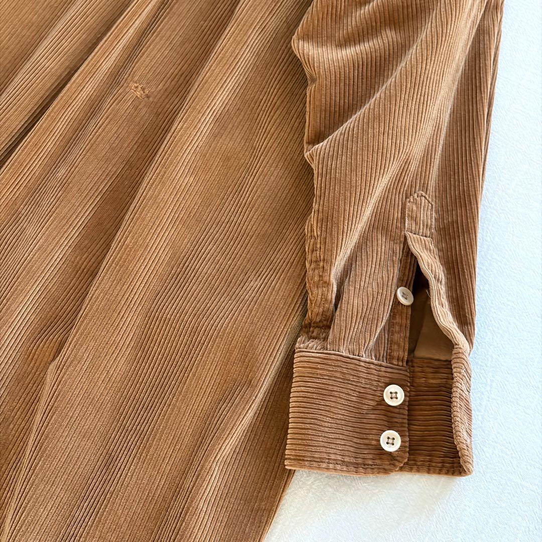 45R ▲∴☻ シャツコーデュロイのビッグシャツドレス ワンピース 定価5.3万