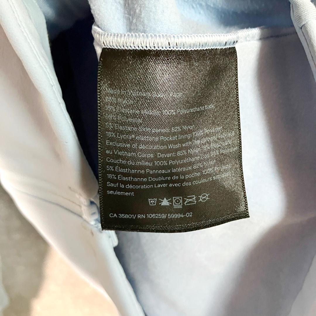 lululemon パーカー　ライトブルー　裏起毛　レイヤー風　フルジップ