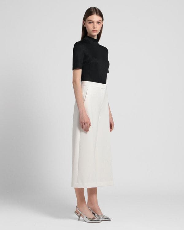 Theory 24SS ウォッシャブル ワイド クロップド パンツ 黒