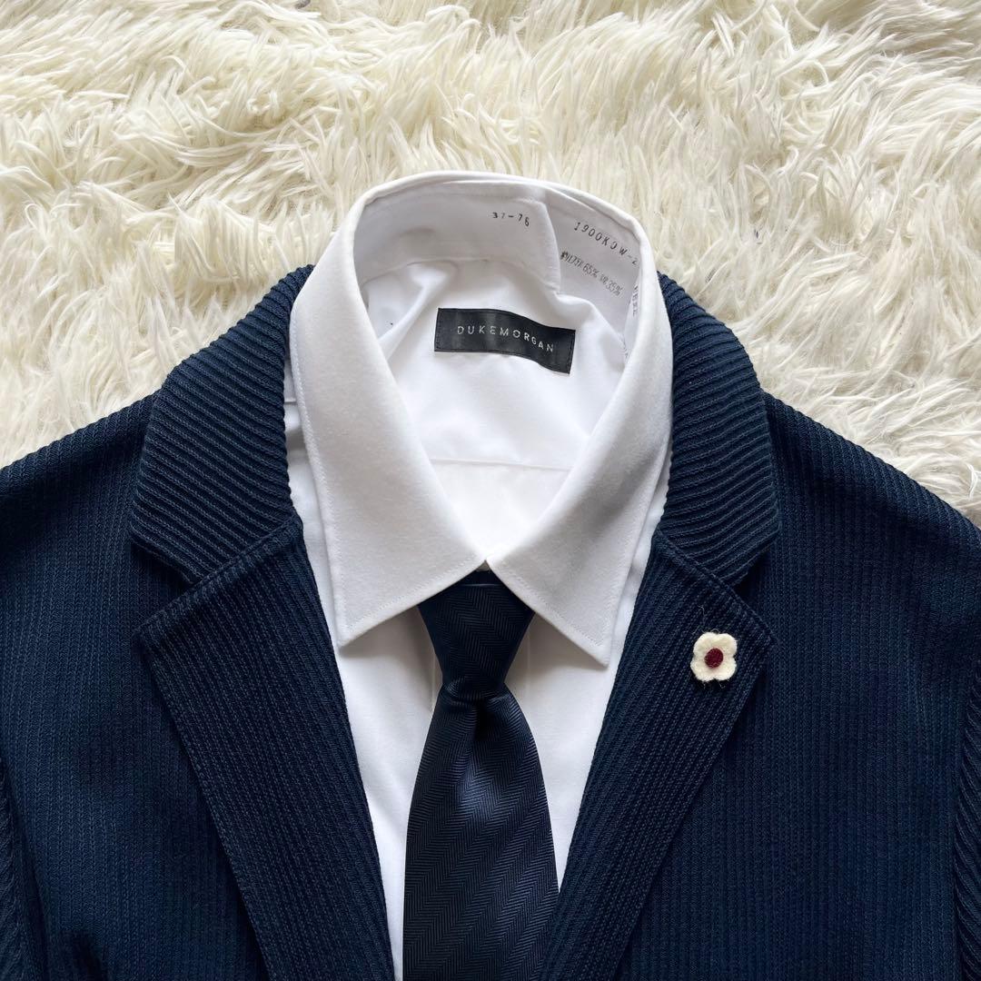 <極美品>LARDINI 新ロゴ ネイビー コットン ジャケット サイズM相当