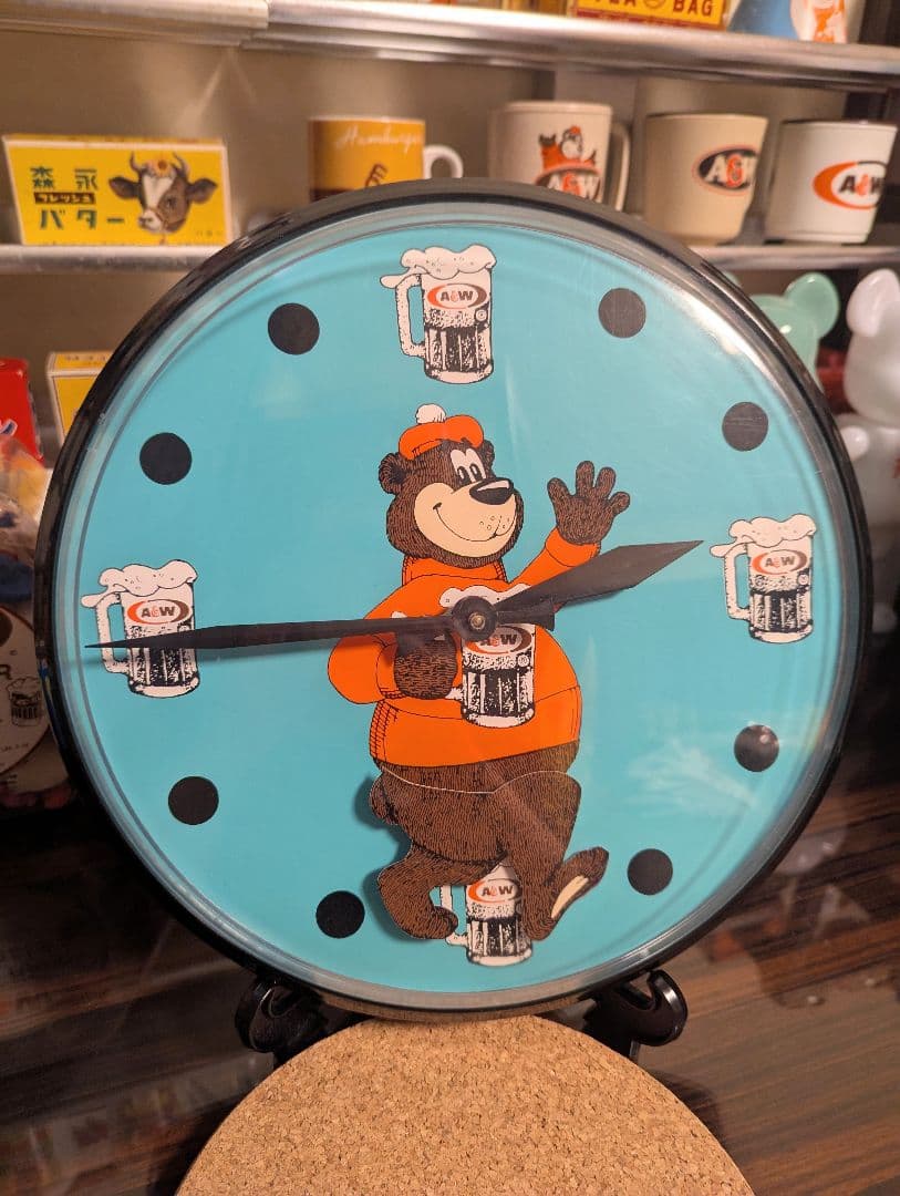 A&W エンダー グレートルートベア ルーティ ゆらゆら 時計　壁掛け