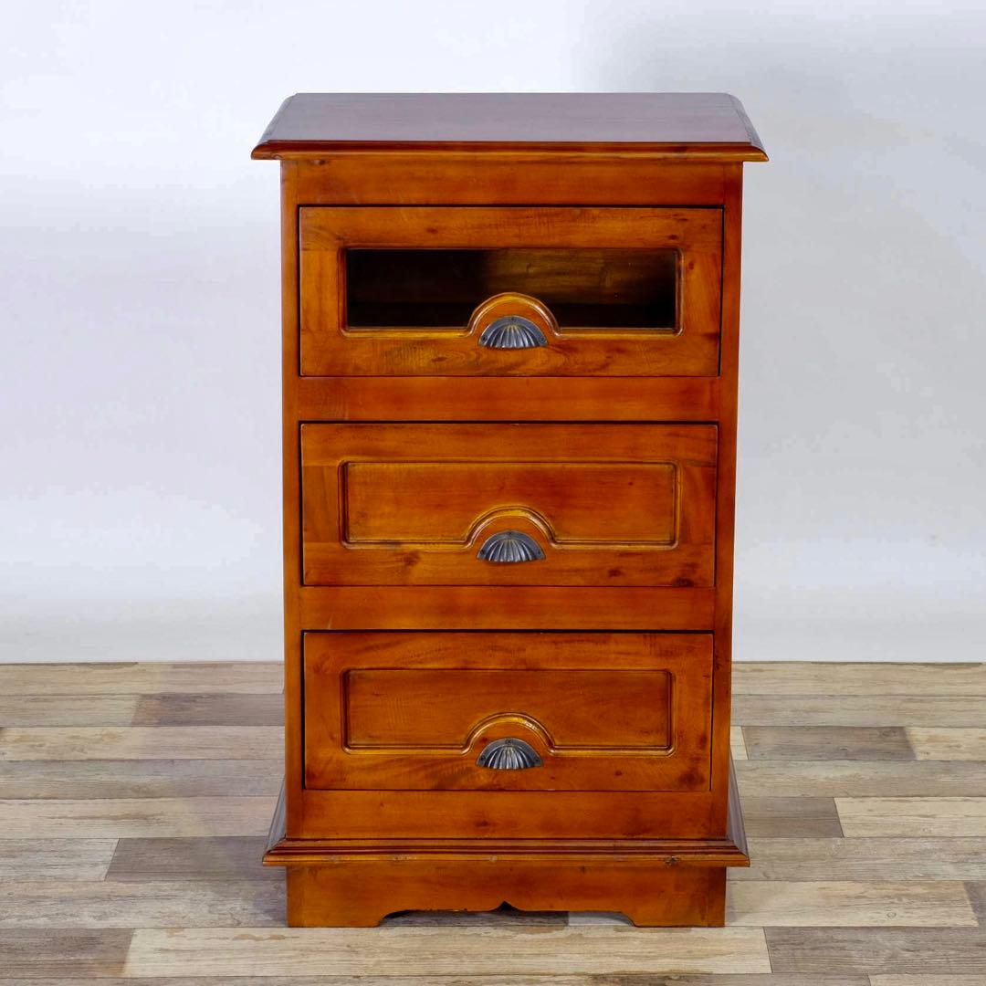 F 新品 アジアン チェスト マホガニー コロニアル カントリー 収納 天然木