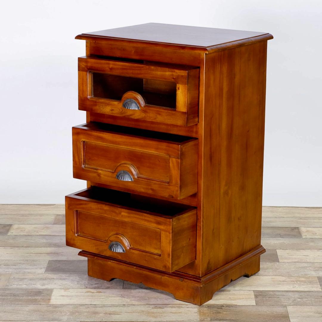 F 新品 アジアン チェスト マホガニー コロニアル カントリー 収納 天然木