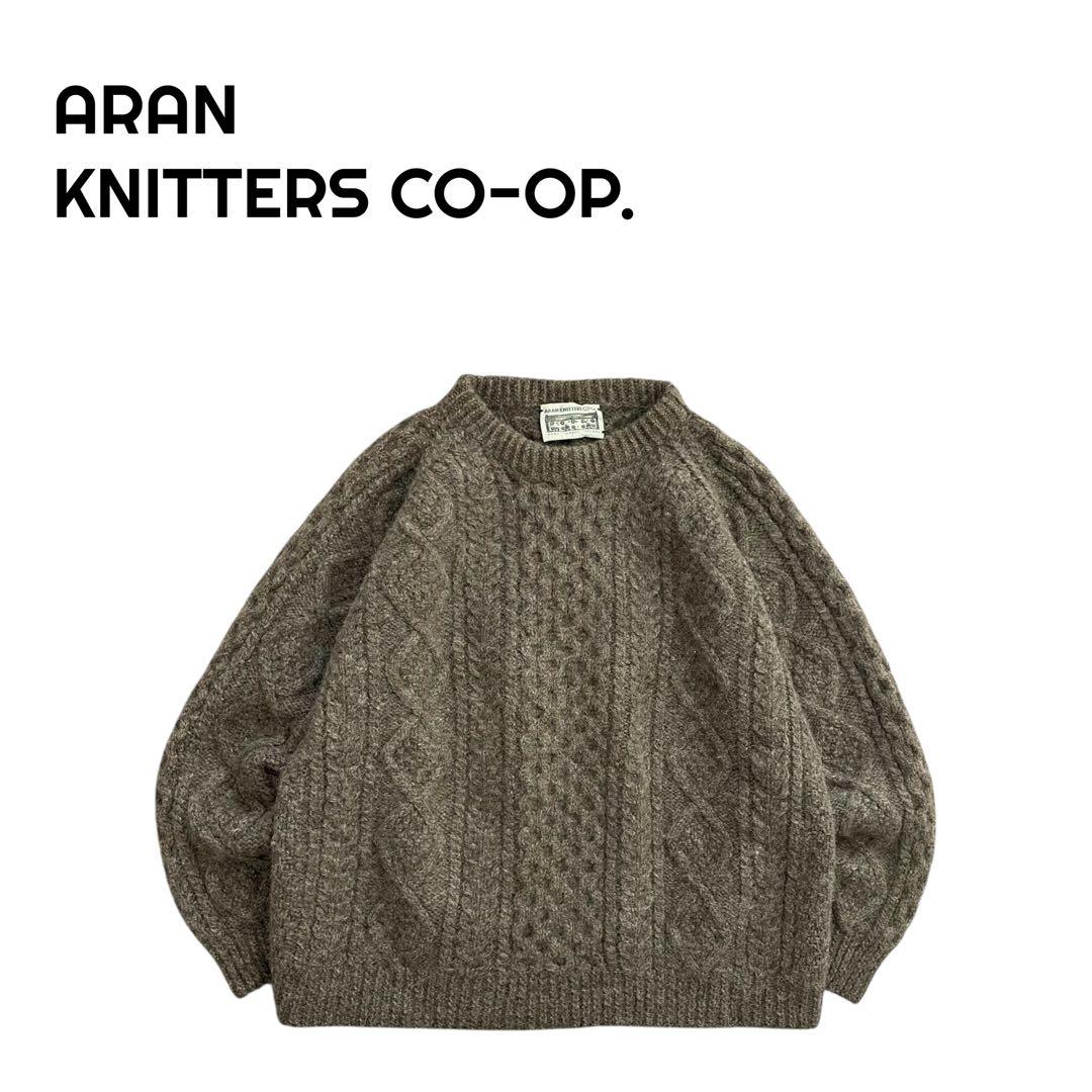 【美品】ARAN KNITTERS 90s アランニット セーター ブラウン