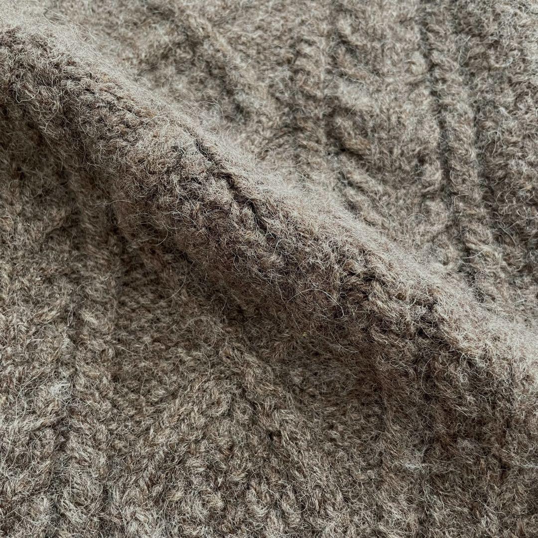 【美品】ARAN KNITTERS 90s アランニット セーター ブラウン