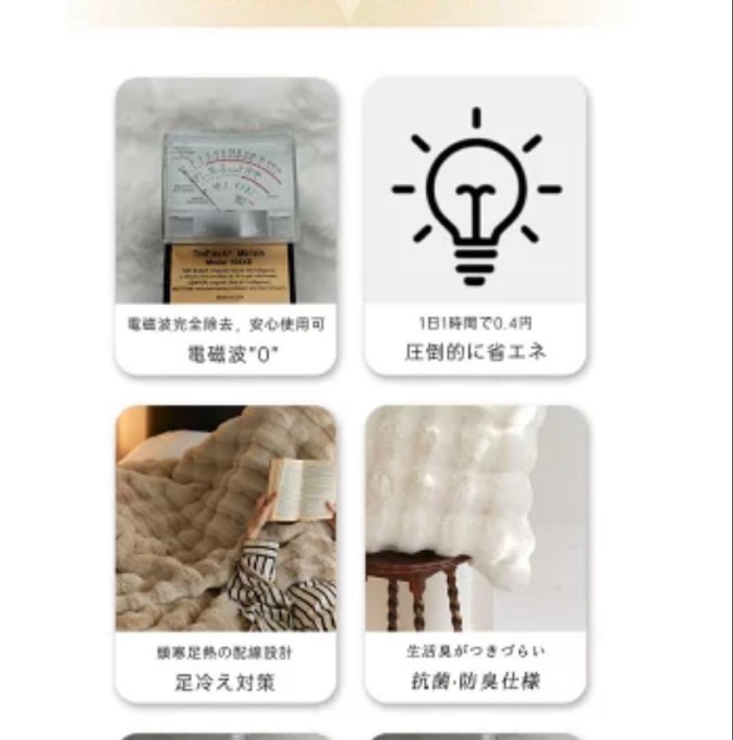 ✨限定1点✨　電気毛布　190×130cm 大判サイズ　ホワイト