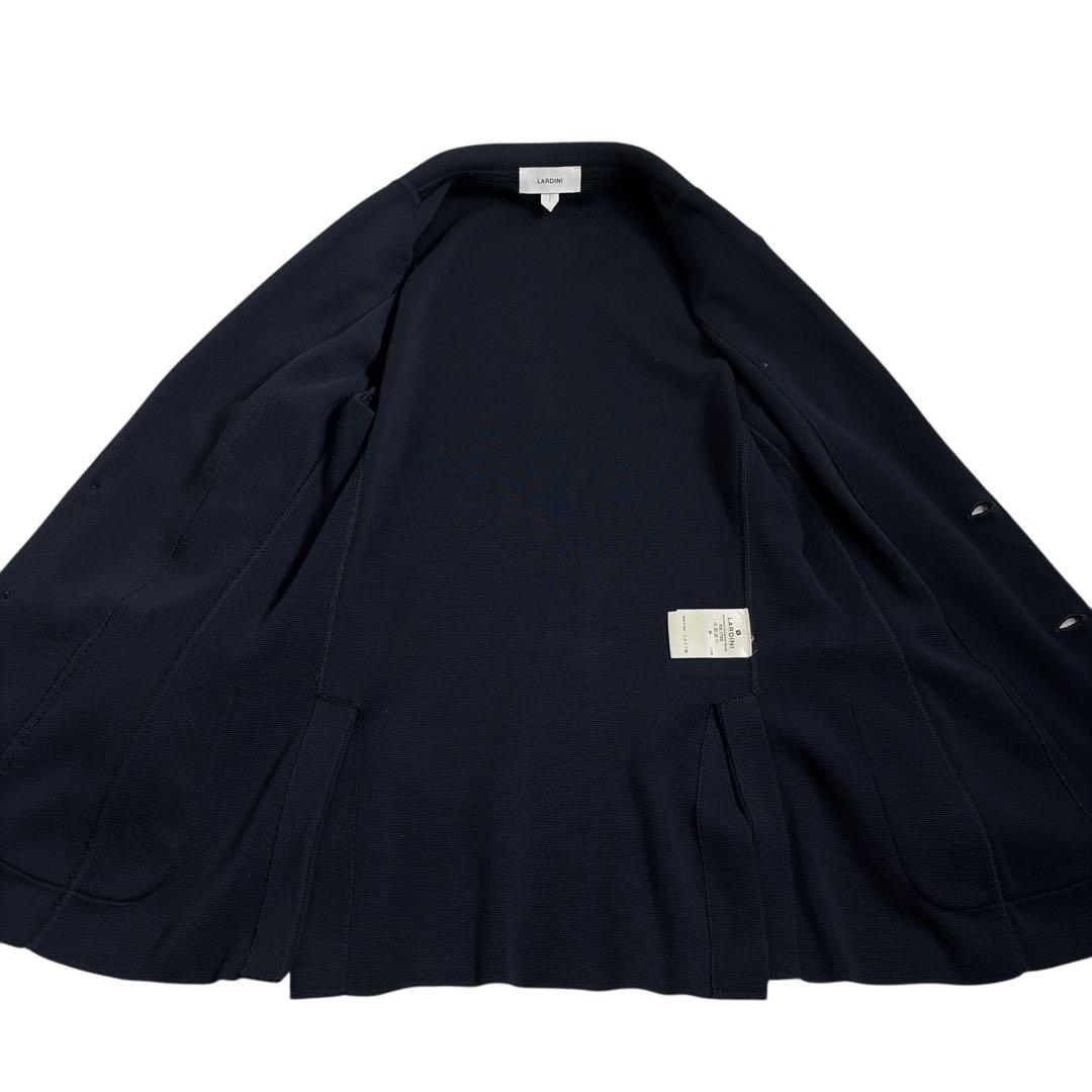 美品 ラルディーニ ニットジャケット XS ネイビー ブートニエール付 現行タグ