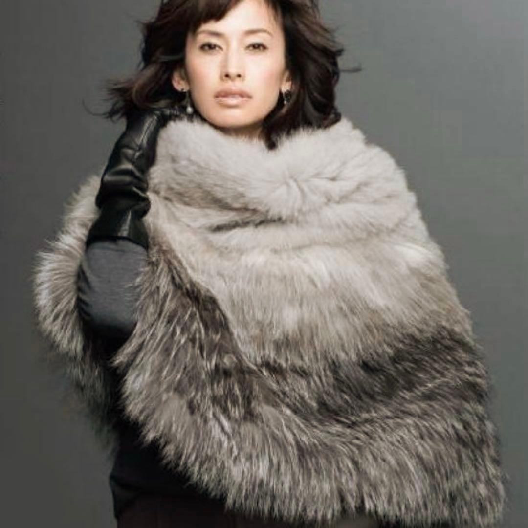 美品✨ダーマ・コレクション 押田比呂美コラボ レイヤード フォックス ポンチョ