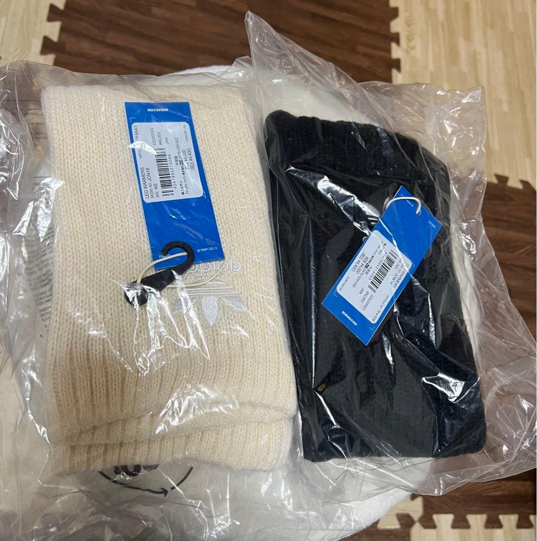 adidas レッグウォーマー 2点セット 黒 白