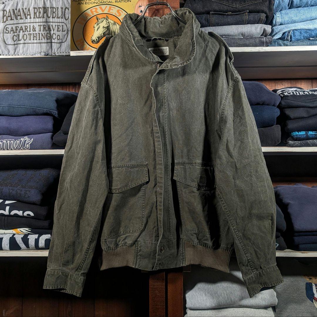 当時物オリジナル　80s　バナナリパブリック　ミリタリージャケット　オリーブ色