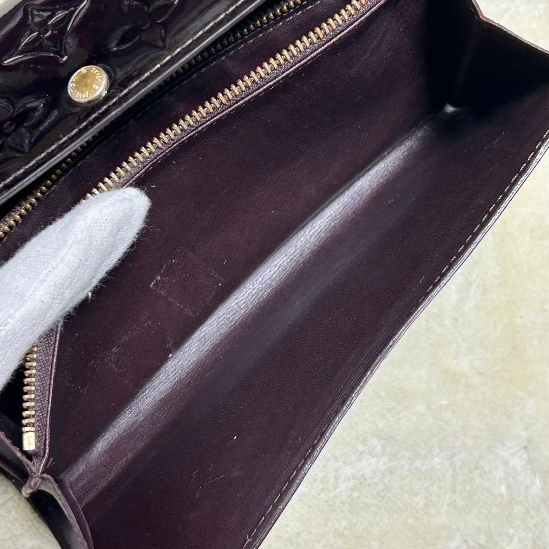 ルイヴィトン長財布ポルトフォイユサラヴェルニモノグラムレザーボルドーM91521