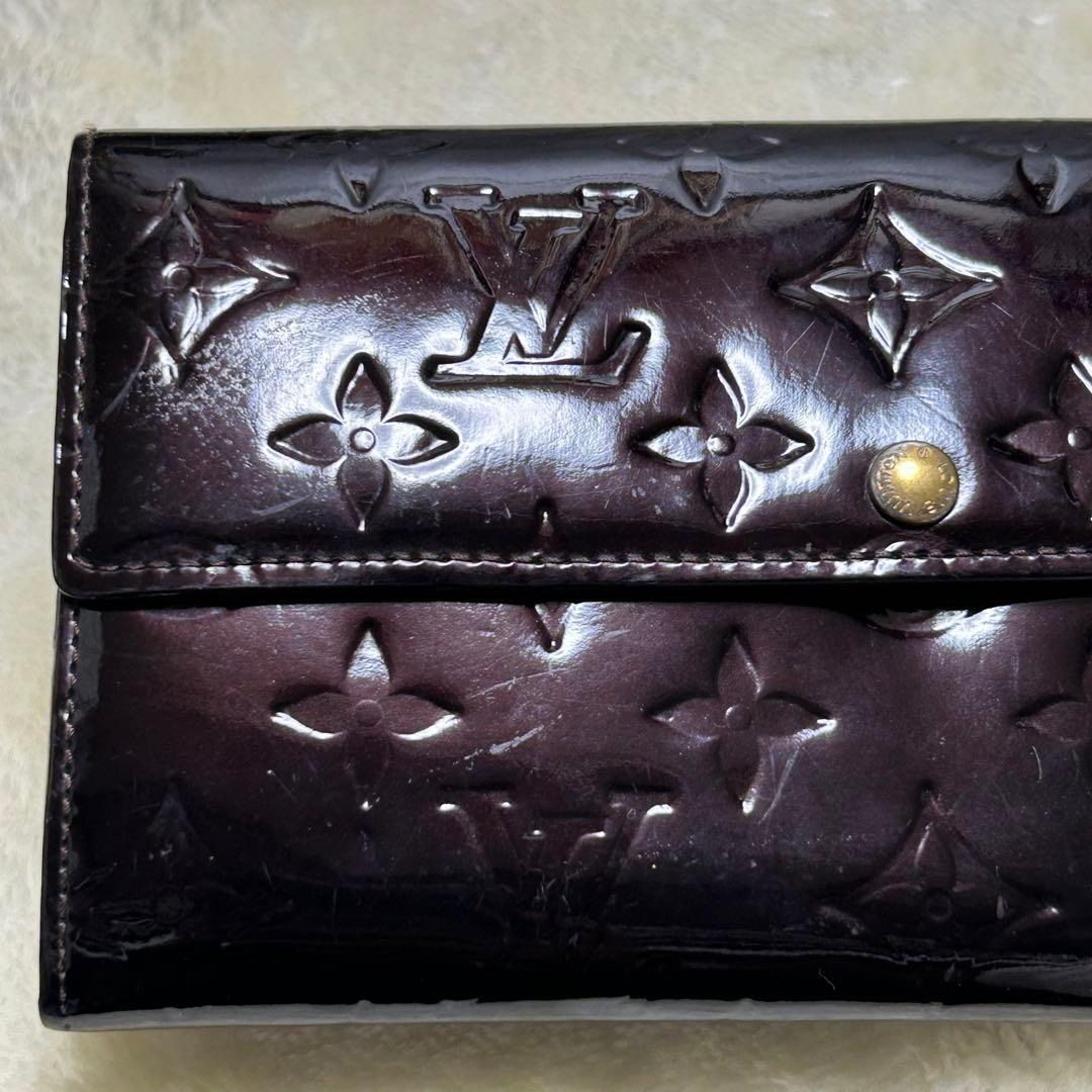 ルイヴィトン長財布ポルトフォイユサラヴェルニモノグラムレザーボルドーM91521