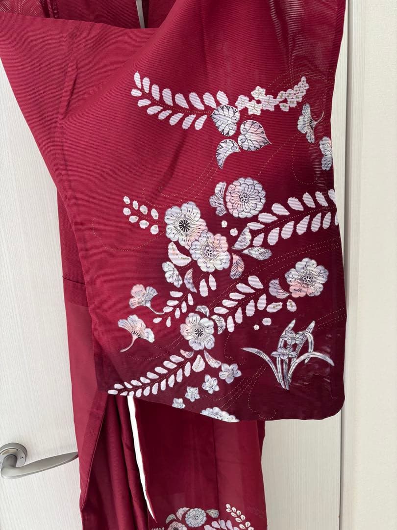 着物　夏用　ワインレッド　サイズL〜LL