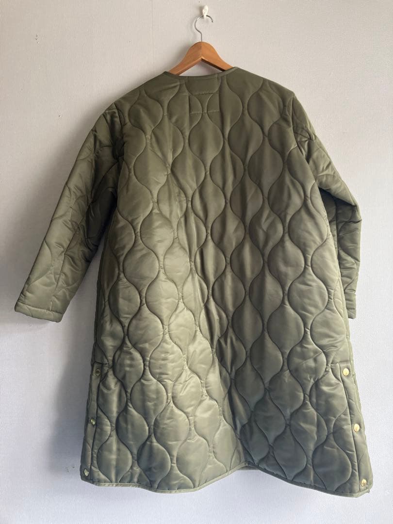 M*O様 トラドィショナルウェザーウェアノーカラーロングジャケット カーキ36サ