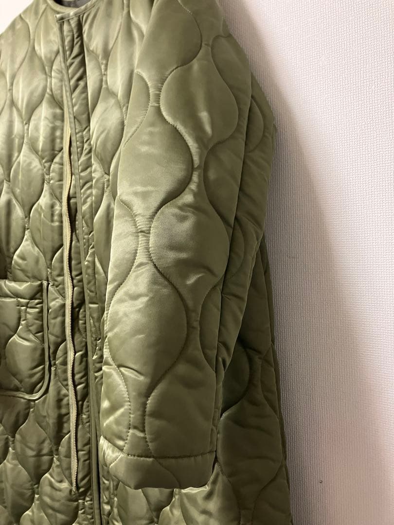 M*O様 トラドィショナルウェザーウェアノーカラーロングジャケット カーキ36サ