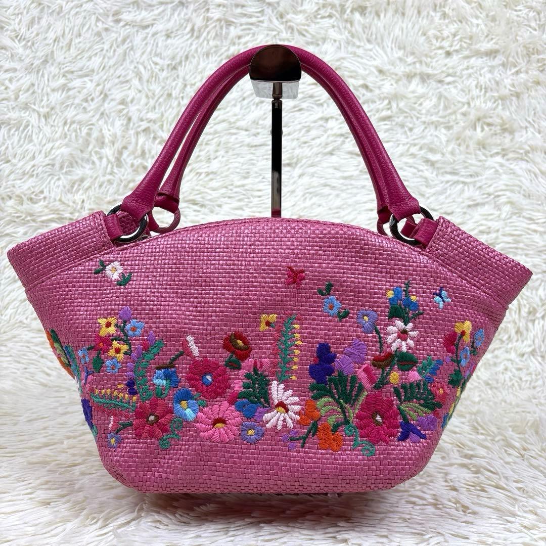 美品、シンクビー、Think Bee!、カゴバッグ、ソチミルコ、メキシコ、刺繍