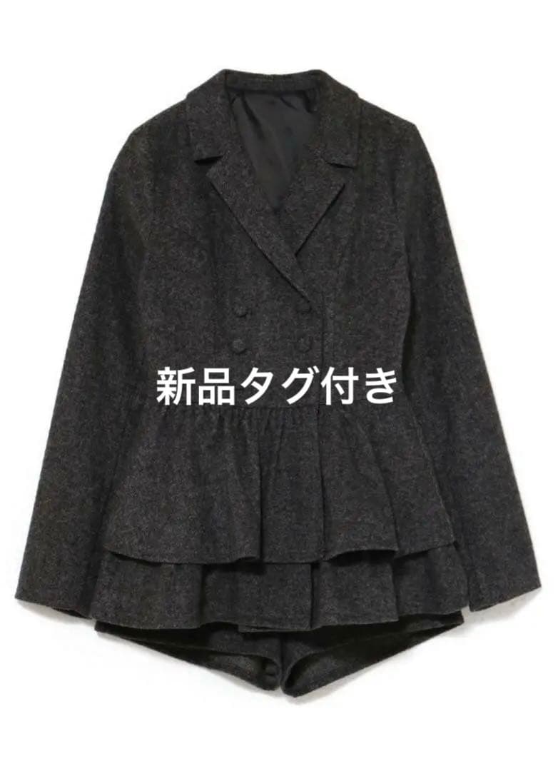 bubbles ジャケットペプラムセットアップ ブラック