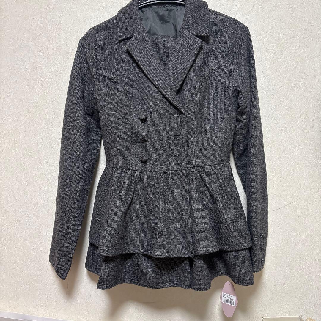 bubbles ジャケットペプラムセットアップ ブラック