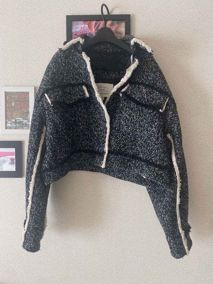 AMERI OTONA MUSE フリンジツイードショートジャケット