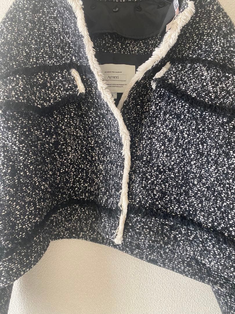 AMERI OTONA MUSE フリンジツイードショートジャケット