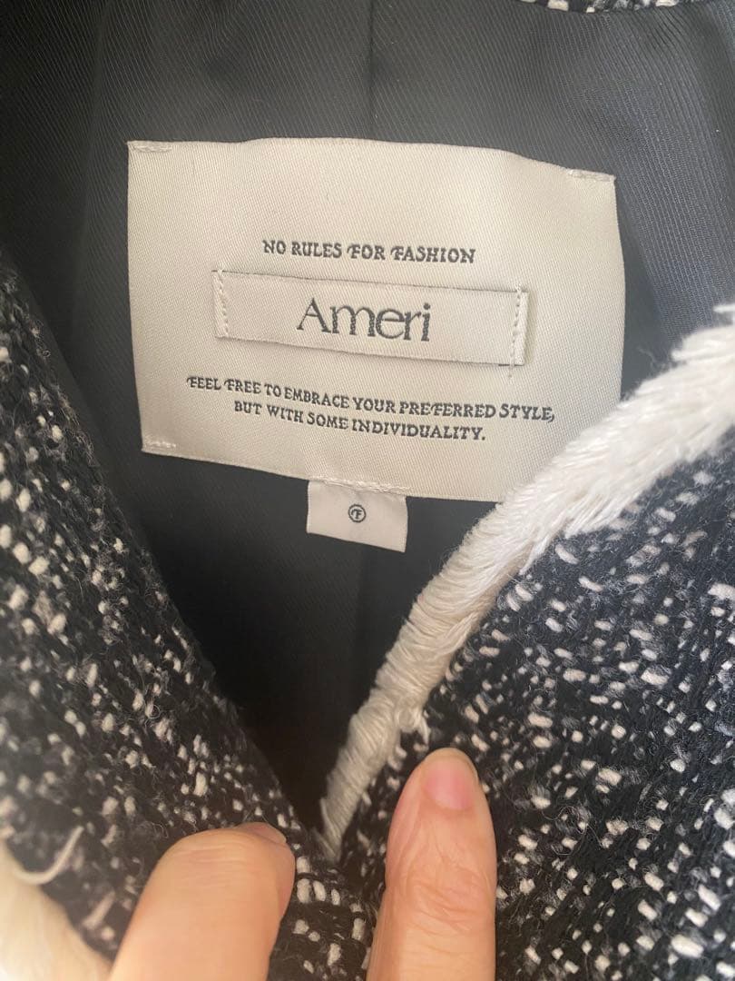 AMERI OTONA MUSE フリンジツイードショートジャケット