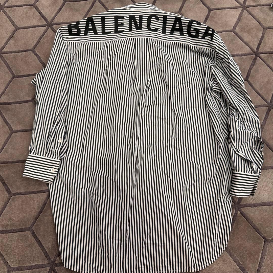 BALENCIAGA ストライプ リボン付きシャツ