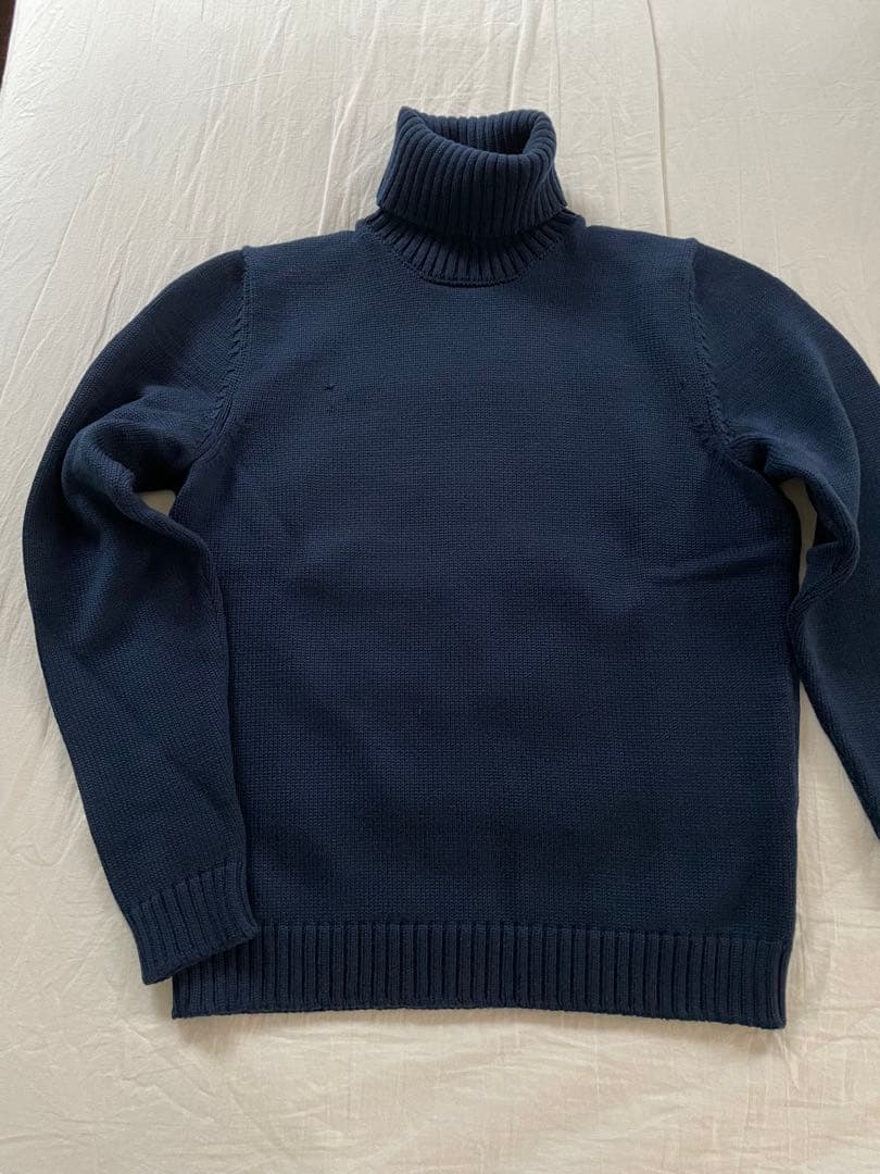 ZANONE ザノーネ 5ゲージ タートルネックニット ネイビー 46