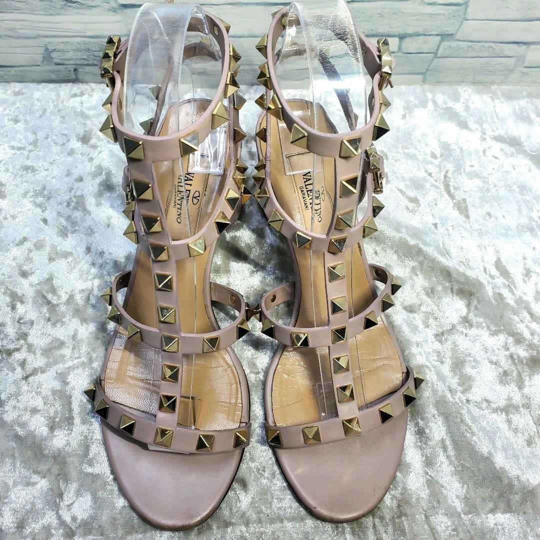 【美品】✨VALENTINO ロックスタッズ サンダル 90MM ピンク 現行品
