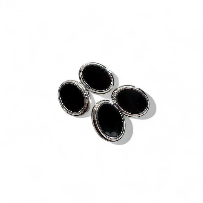 ヘンリープール 英国製 オニキス カフス ドレススタッド セット 定価4.1万