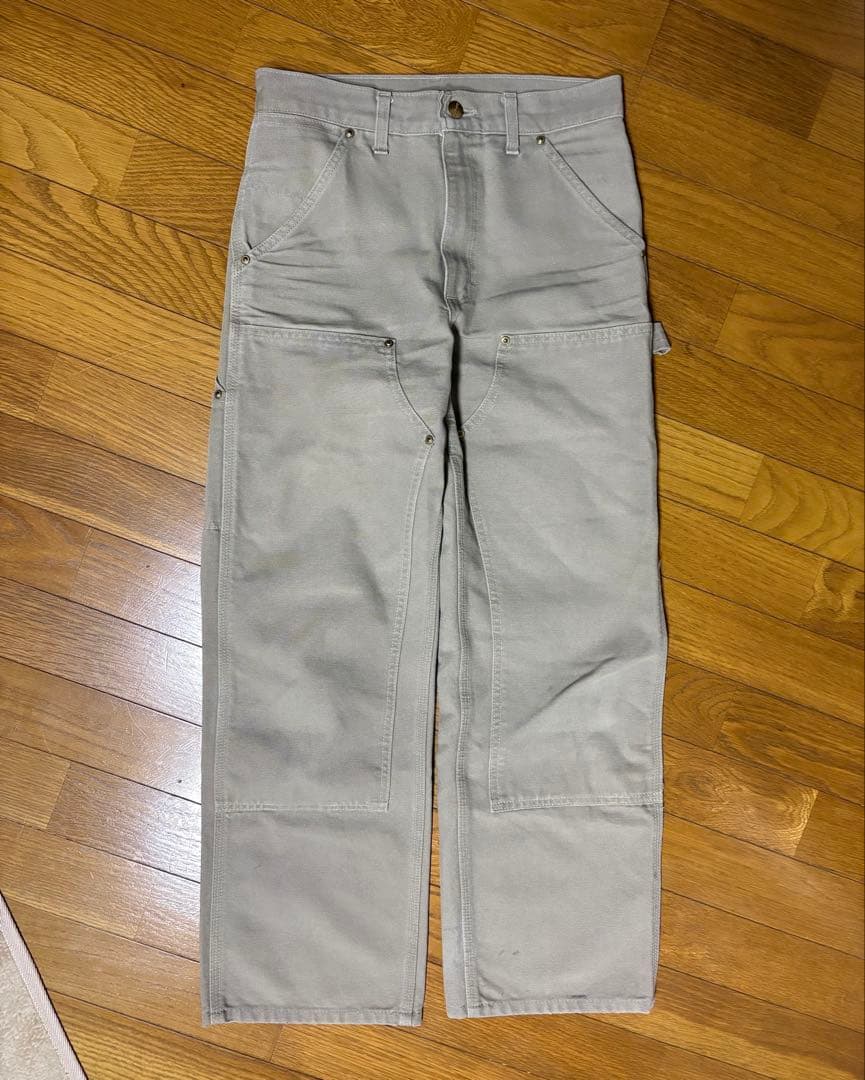 90年代 Carhartt 28×32 ダブルニー ペインターパンツ カーキ