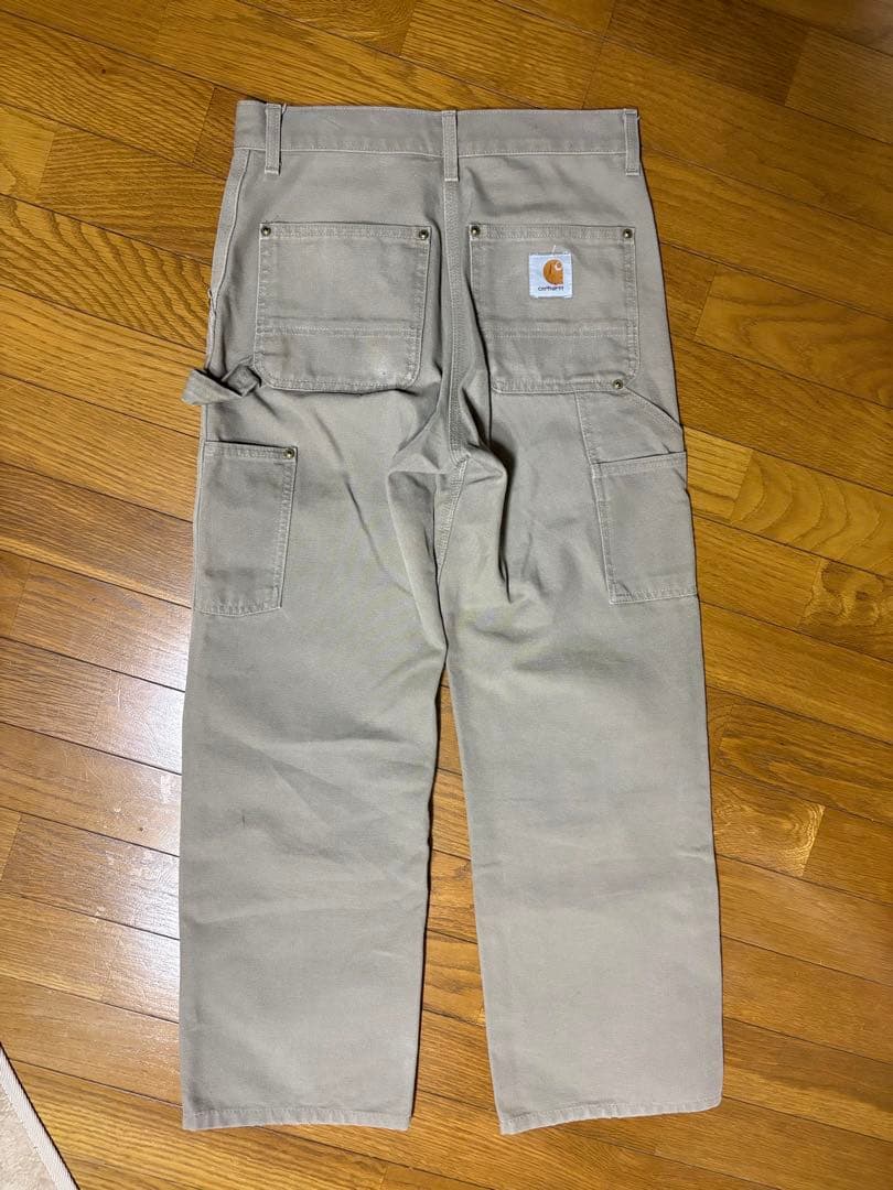 90年代 Carhartt 28×32 ダブルニー ペインターパンツ カーキ