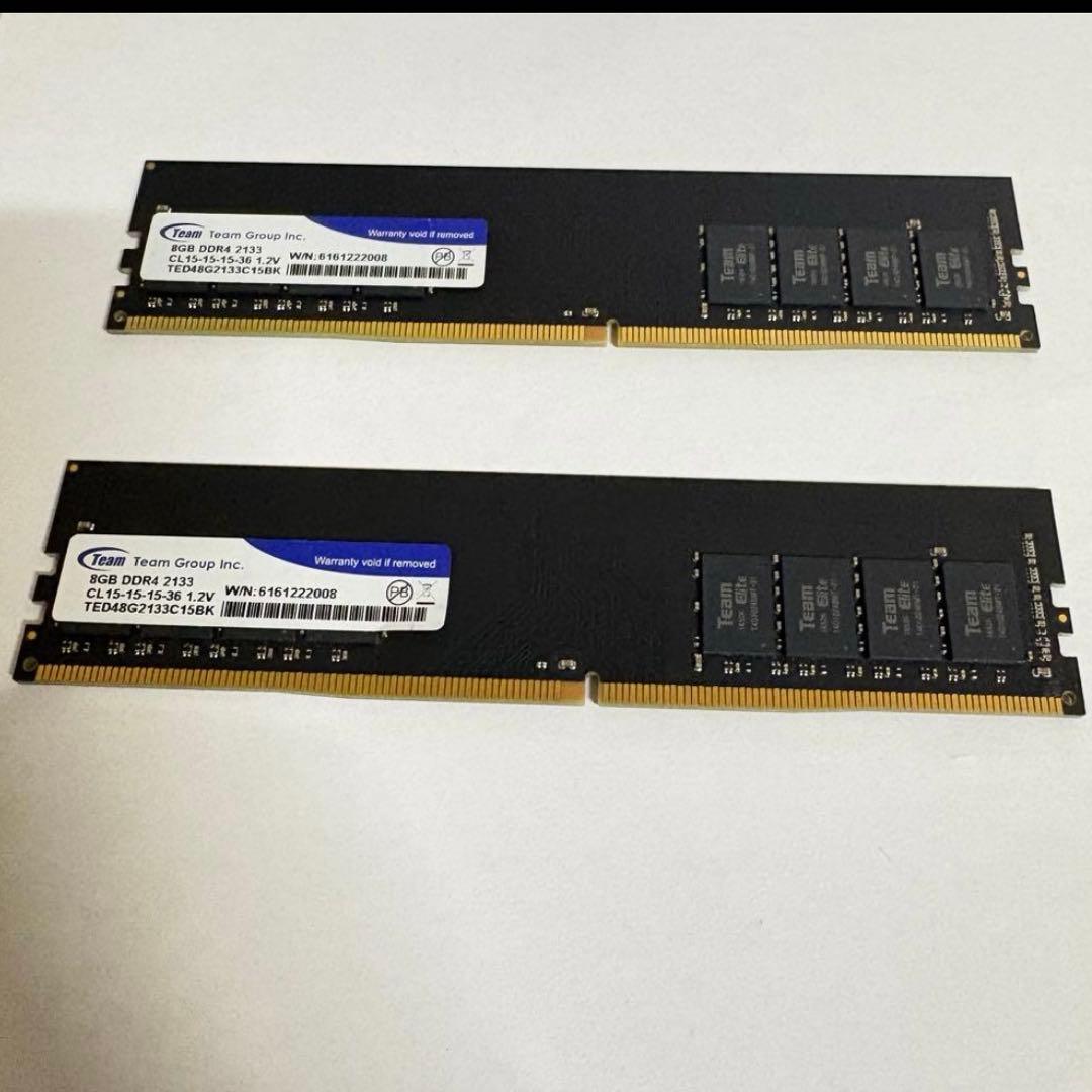 デスクトップ用DDR4 8GB×2枚　計16GBメモリ 動作確認済み