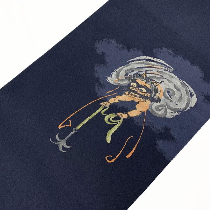 601my21◇三越 大津絵 民画 雷様 綴れ すくい織 洒落袋帯◇美品