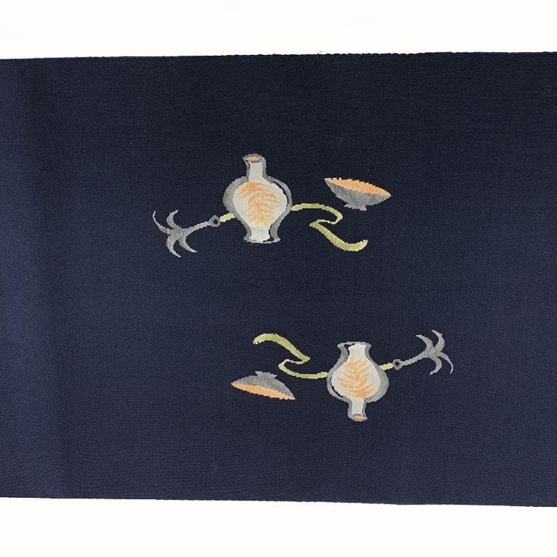 601my21◇三越 大津絵 民画 雷様 綴れ すくい織 洒落袋帯◇美品