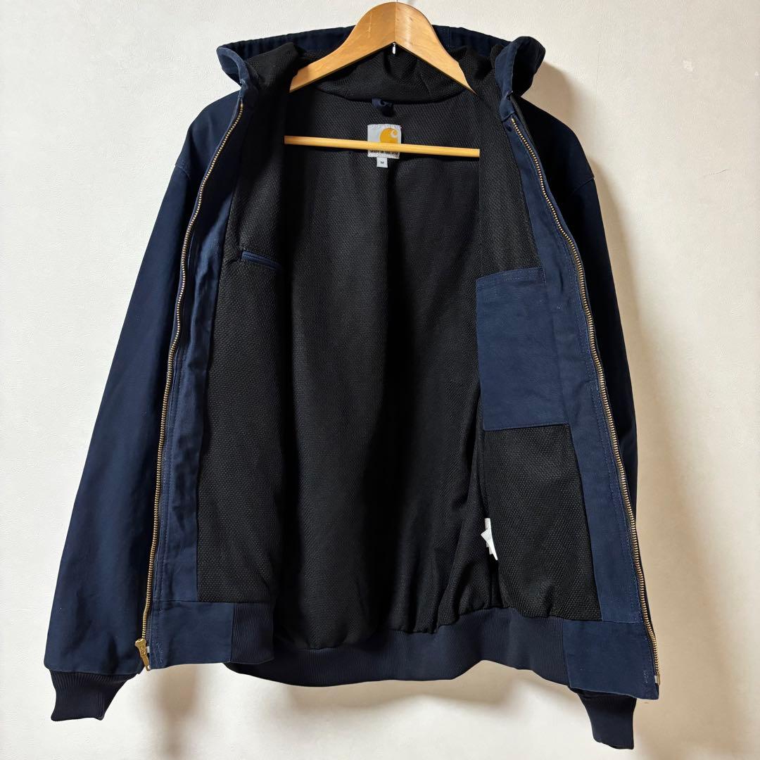 美品 USA製 カーハート アクティブ ジャケット パーカー M ネイビー 紺