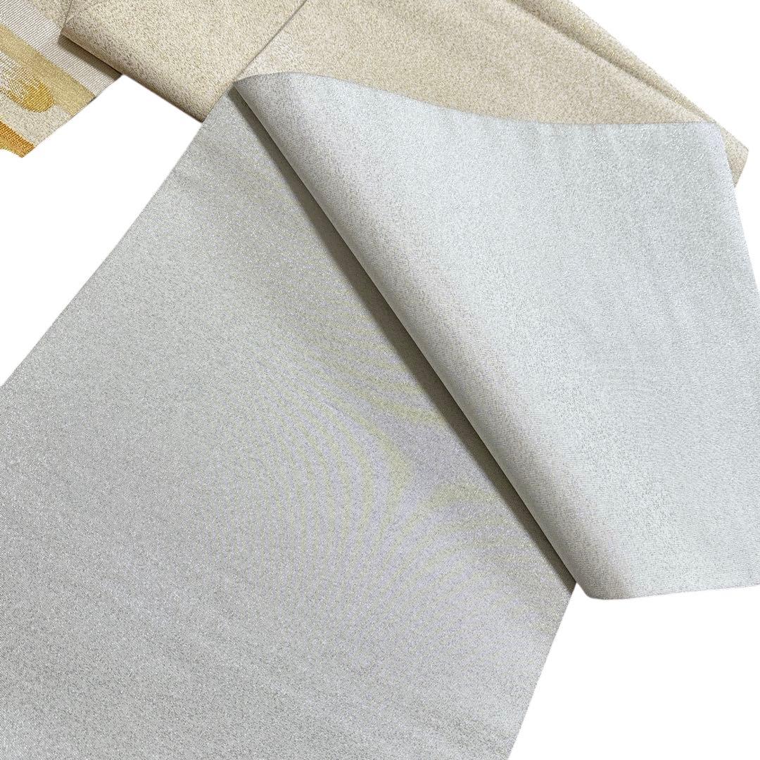 AA21未着用　袋帯 大太鼓 手おり　綴れ　金銀通 正絹 着物