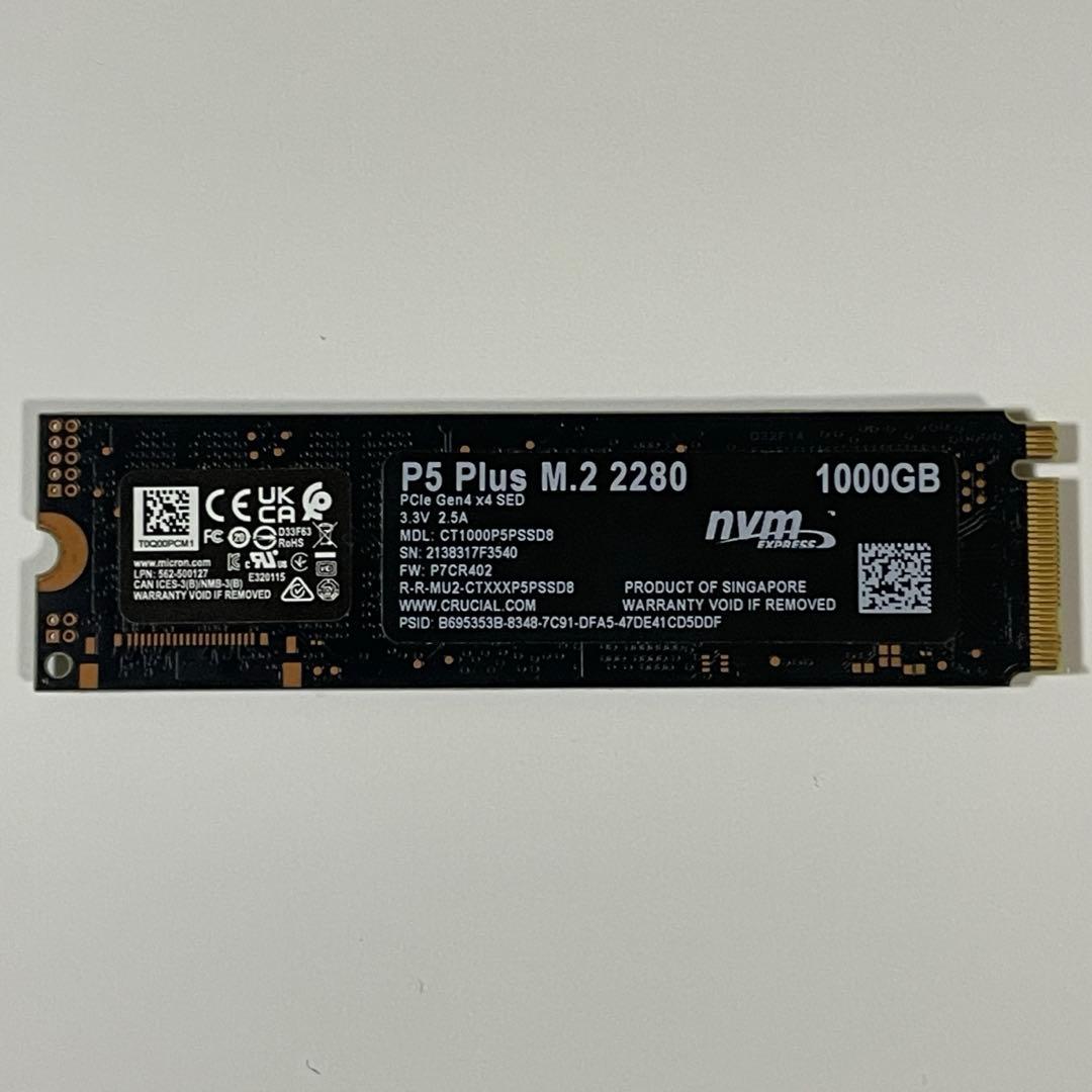 内蔵型SSD CRUCIAL P5 PLUS 1000GB 1TB M.2 NVME SSD