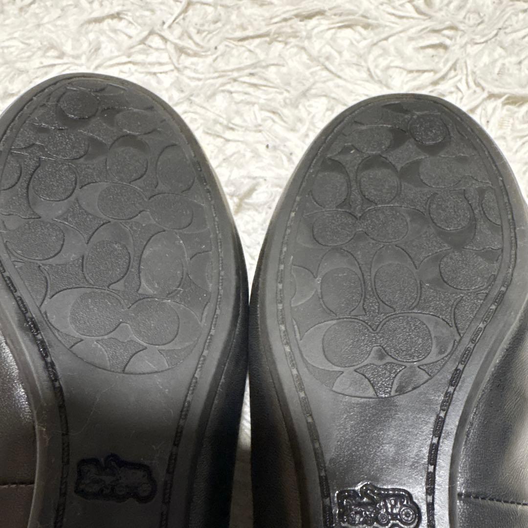 COACH コーチ バレエシューズ フラットシューズ 黒 5C レザー