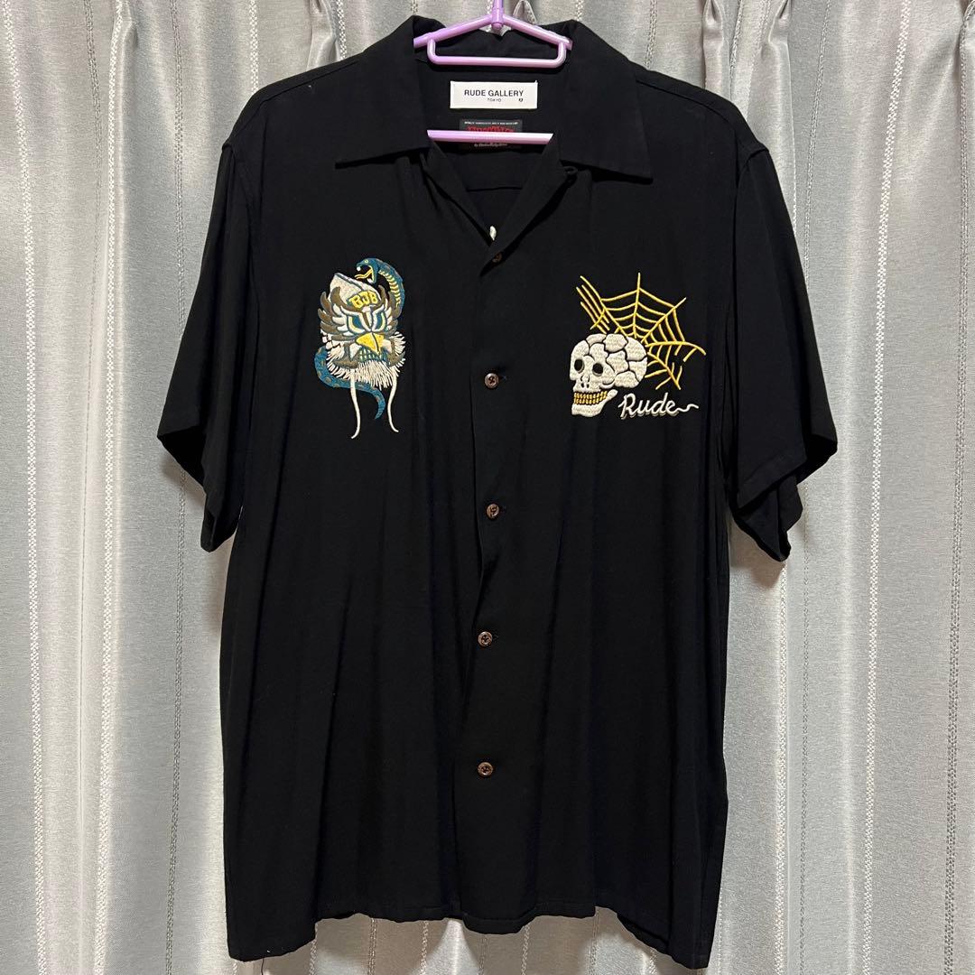 希少 ルードギャラリー 刺繍 ボウリングシャツ ロッキンジェリービーン