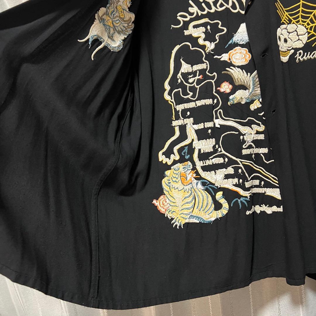 希少 ルードギャラリー 刺繍 ボウリングシャツ ロッキンジェリービーン