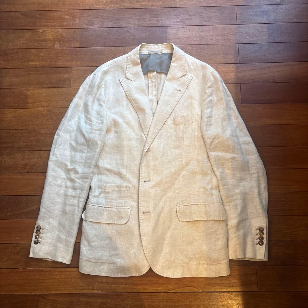 【BRUNELLO CUCINELLI】オフホワイト 麻素材 ジャケット