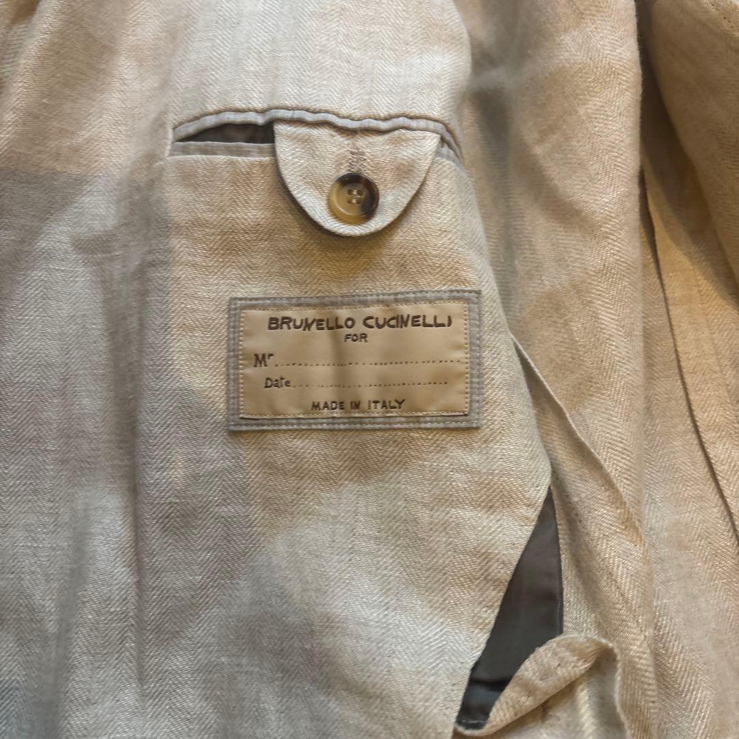 【BRUNELLO CUCINELLI】オフホワイト 麻素材 ジャケット