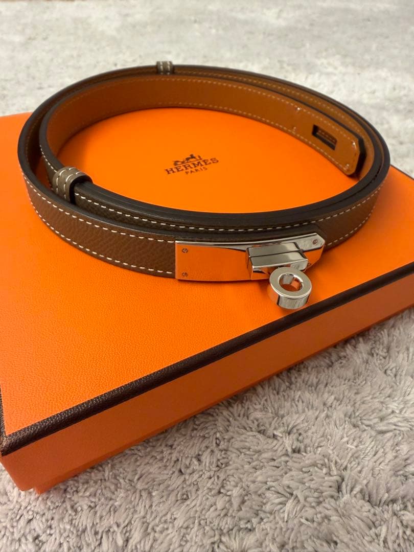 値下げ★HERMES ケリーベルト エトゥープ　シルバー金具