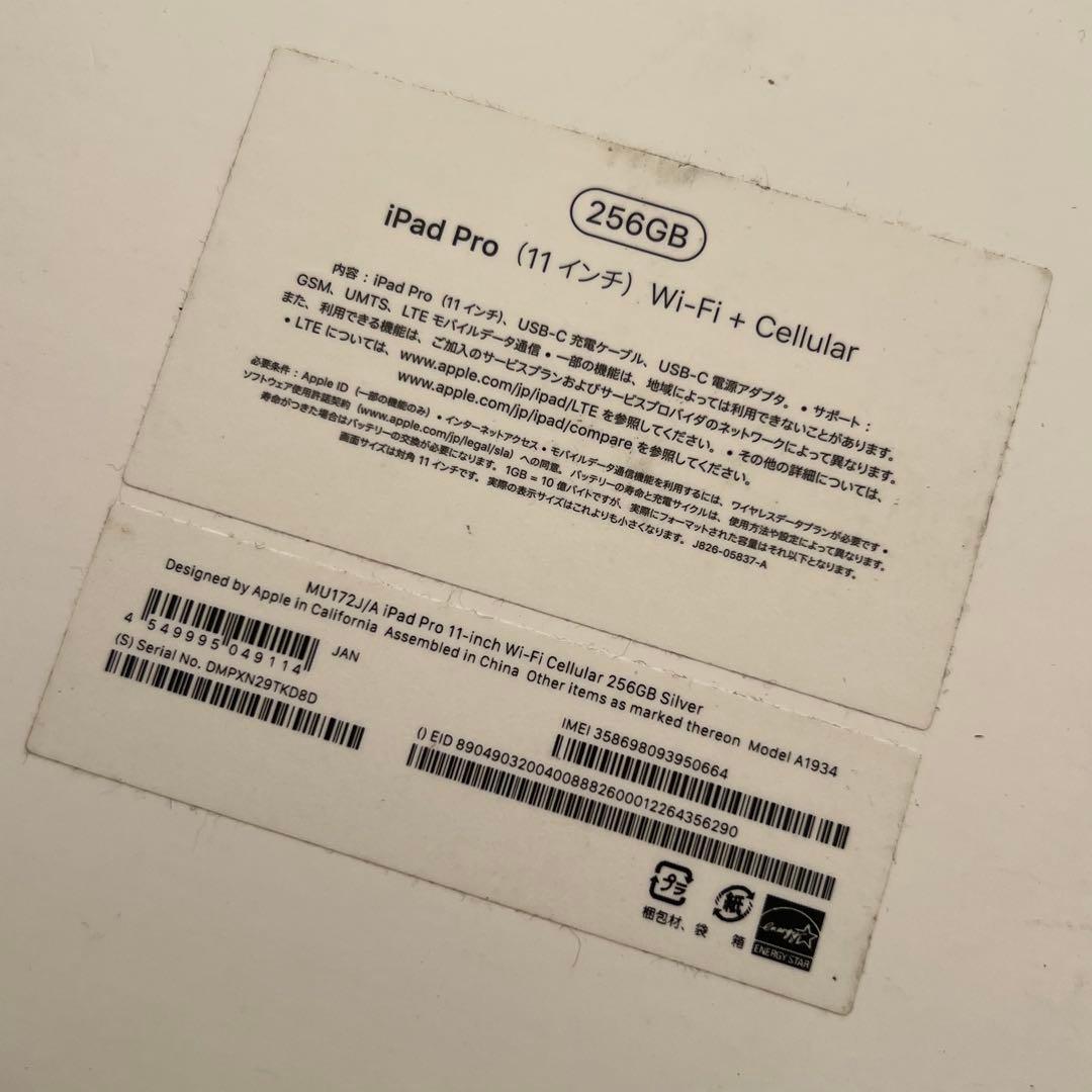 第一世代Apple iPad Pro 11インチ シルバー 本体